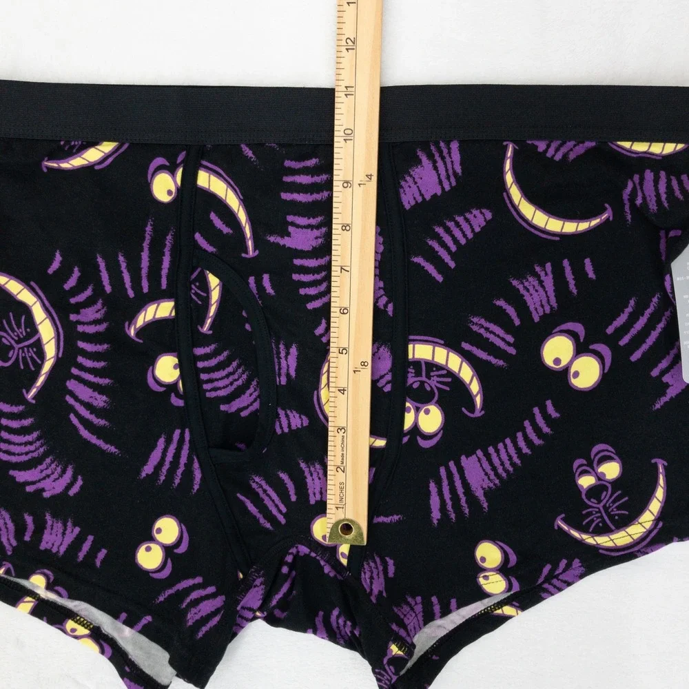 Disney Boxer Briefs Mens XXL Black Cheshire Cat Alice in Wonderland Print New